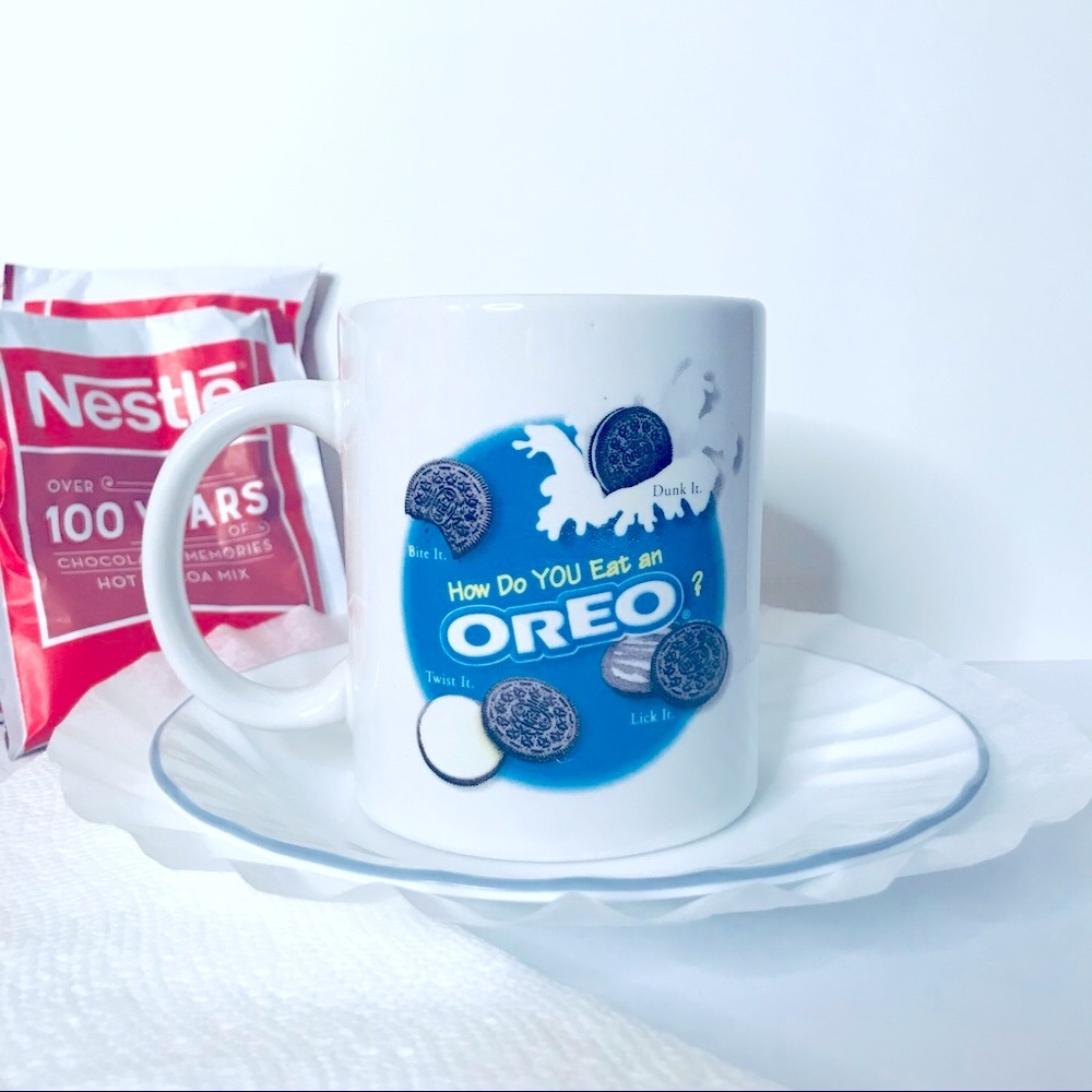 Oreo cookies Nabisco ceramic coffee mug white